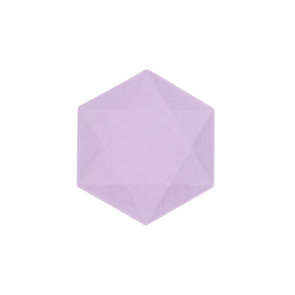 6 piatti esagonali 15,8 x 13,7 cm viola