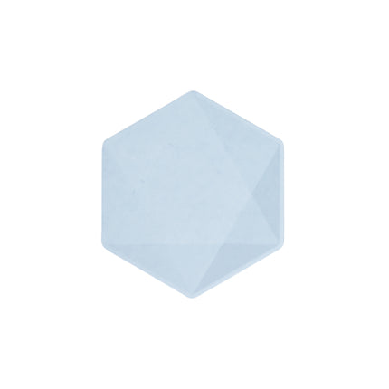6 piatti esagonali 15,8 x 13,7 cm blu