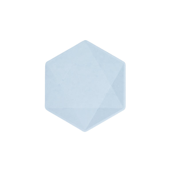 6 piatti esagonali 15,8 x 13,7 cm blu