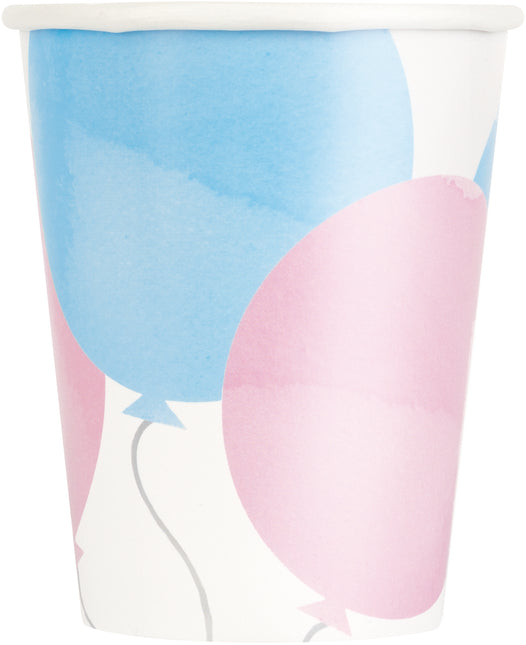 Bicchieri per la rivelazione di genere in carta 266ml 8pz