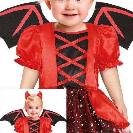 Costume Halloween Diavolo Rosso Nero Bambino