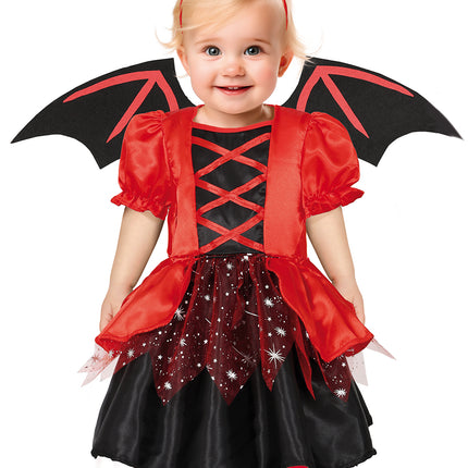 Costume Halloween Diavolo Rosso Nero Bambino