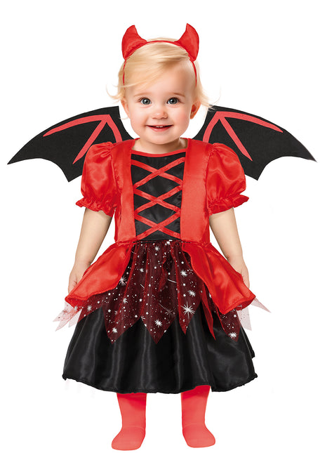 Costume Halloween Diavolo Rosso Nero Bambino