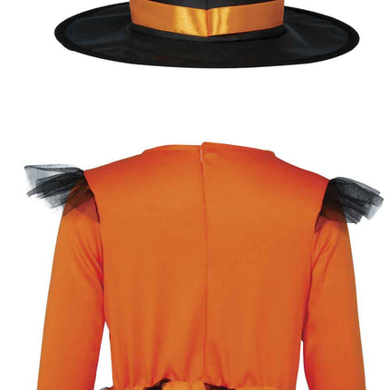 Costume di Halloween da strega per neonati, nero e arancione