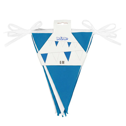 Ghirlanda di bandierine in poliestere blu/bianco (26 x 18 cm) (6 m)