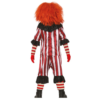 Costume di Halloween da clown bambino rosso/bianco