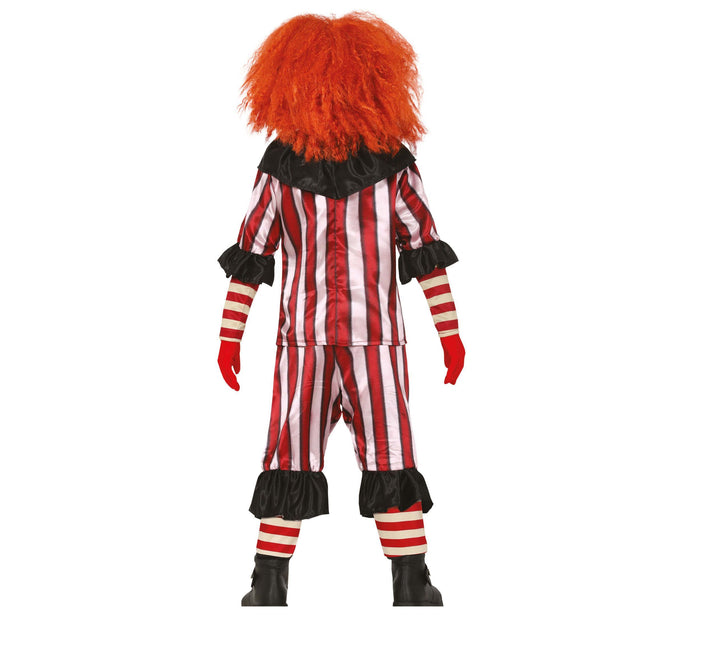 Costume di Halloween da clown bambino rosso/bianco