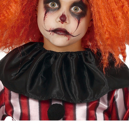 Costume di Halloween da clown bambino rosso/bianco