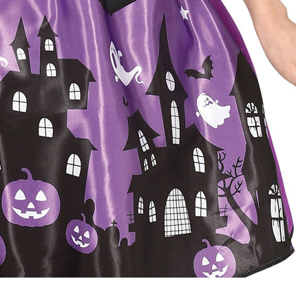 Costume da strega di Halloween per ragazza viola
