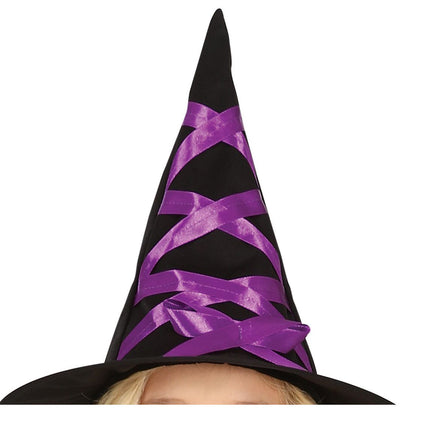 Costume da strega di Halloween ragazza nero viola