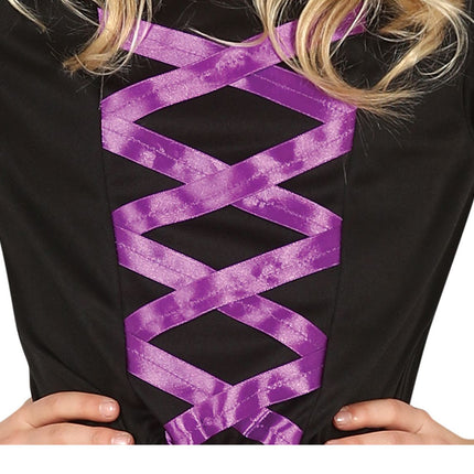 Costume da strega di Halloween ragazza nero viola