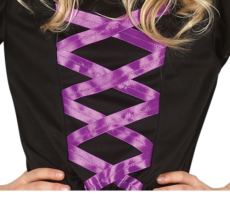 Costume da strega di Halloween ragazza nero viola