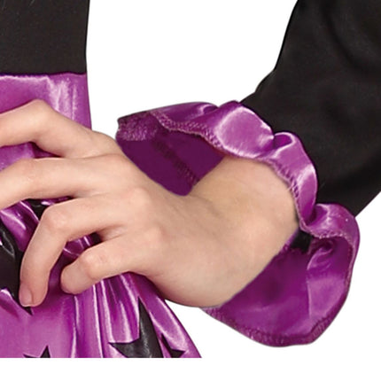 Costume da strega di Halloween per ragazza con stelle viola