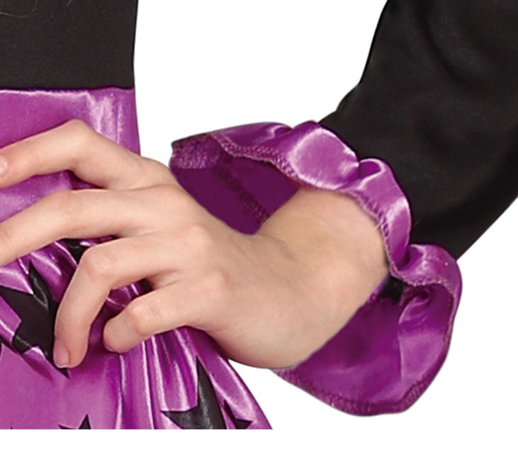 Costume da strega di Halloween per ragazza con stelle viola