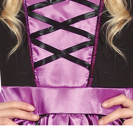 Costume da strega di Halloween per ragazza con stelle viola