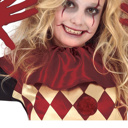 Costume di Halloween da clown dell'orrore per ragazza rosso