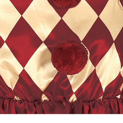 Costume di Halloween da clown dell'orrore per ragazza rosso