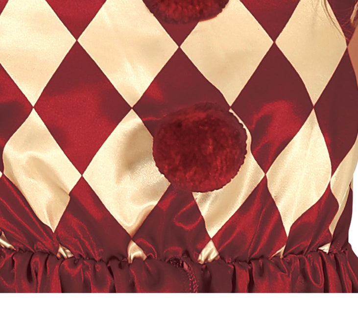 Costume di Halloween da clown dell'orrore per ragazza rosso