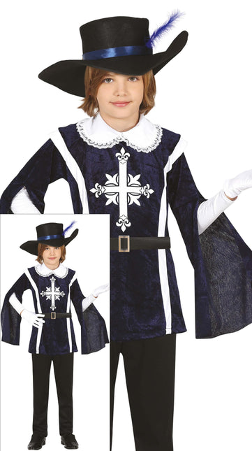 Costume da moschettiere ragazzo blu
