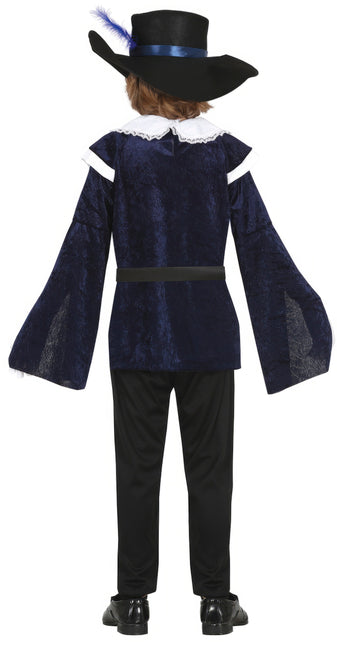 Costume da moschettiere ragazzo blu