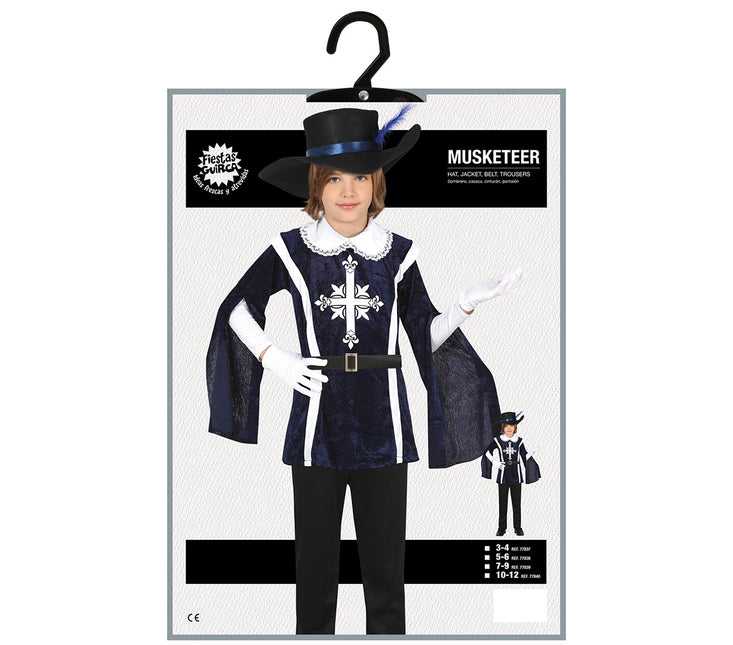 Costume da moschettiere ragazzo blu