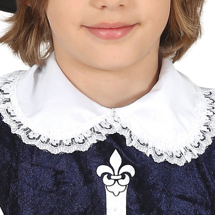 Costume da moschettiere ragazzo blu