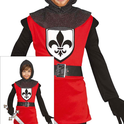 Costume da cavaliere bambino rosso