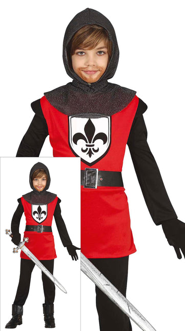 Costume da cavaliere bambino rosso