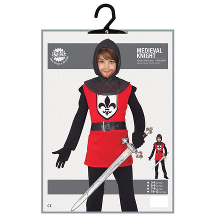Costume da cavaliere bambino rosso