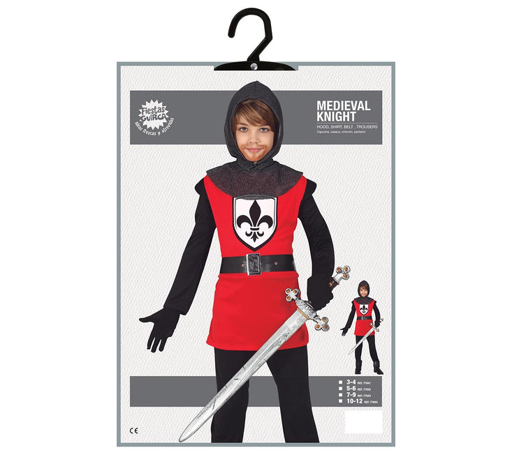 Costume da cavaliere bambino rosso