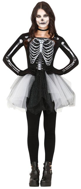Vestito di Halloween da scheletro da donna nero