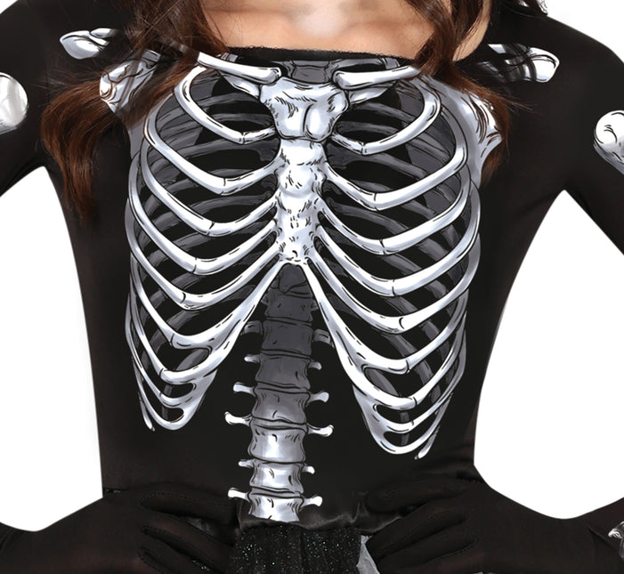 Vestito di Halloween da scheletro da donna nero
