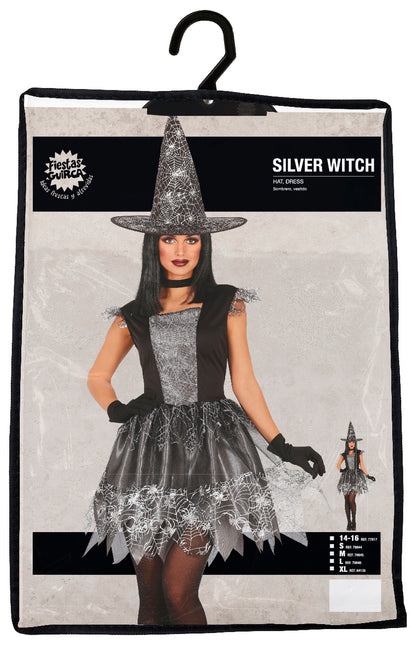 Costume da Strega Halloween Donna Argento