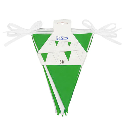 Ghirlanda di bandierine in poliestere verde/bianco (26 x 18 cm) (6 m)