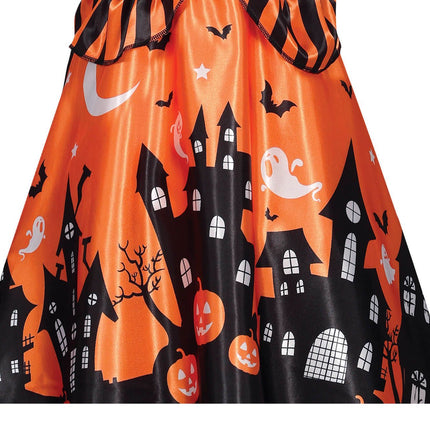 Costume da strega di Halloween Ragazza Zucca Arancione