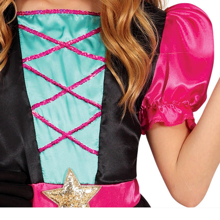 Costume da strega di Halloween ragazza stella rosa