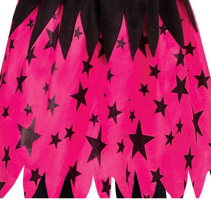 Costume da strega di Halloween ragazza stella rosa