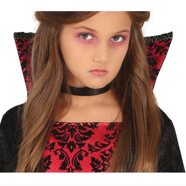 Costume di Halloween da vampiro per ragazza, nero e rosso