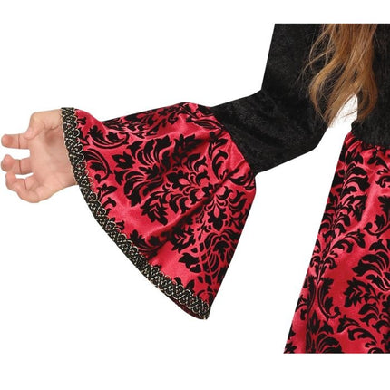 Costume di Halloween da vampiro per ragazza, nero e rosso