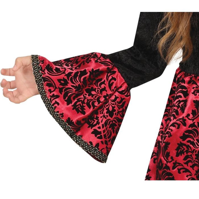 Costume di Halloween da vampiro per ragazza, nero e rosso