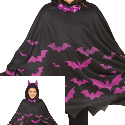 Poncho di Halloween per ragazze pipistrello