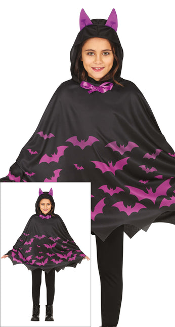 Poncho di Halloween per ragazze pipistrello