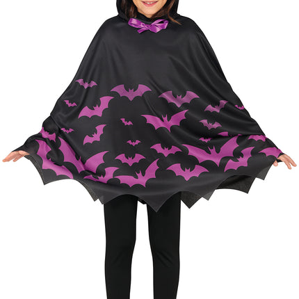 Poncho di Halloween per ragazze pipistrello