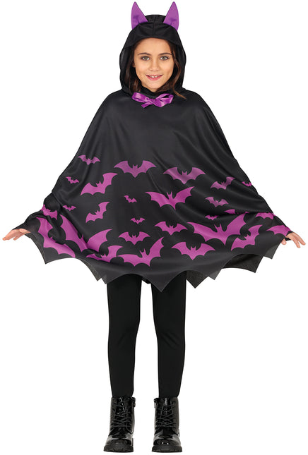 Poncho di Halloween per ragazze pipistrello