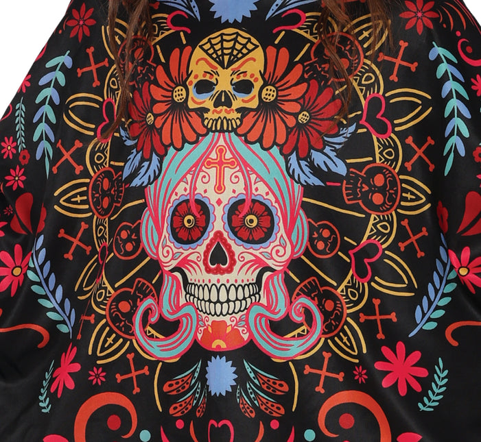 Poncho ragazza Dia De Los Muertos