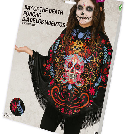 Poncho ragazza Dia De Los Muertos