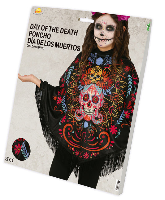 Poncho ragazza Dia De Los Muertos