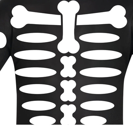 Costume di Halloween da scheletro bambino bianco nero