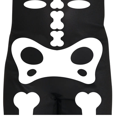 Costume di Halloween da scheletro bambino bianco nero