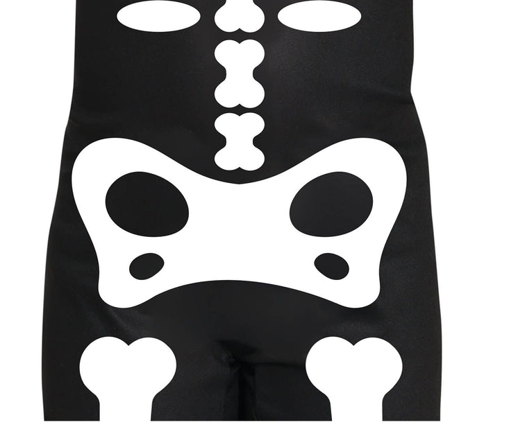 Costume di Halloween da scheletro bambino bianco nero